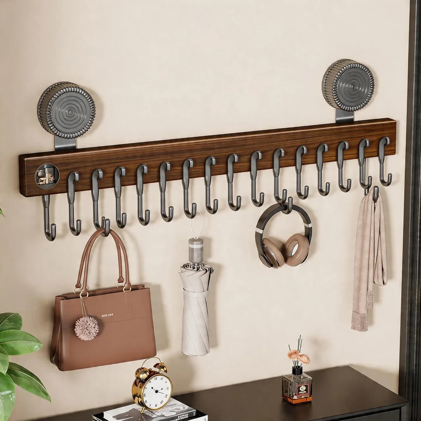 DSA suction cup type rack wall mounted bag umbrella finishing rack non-punching keychain household placement
