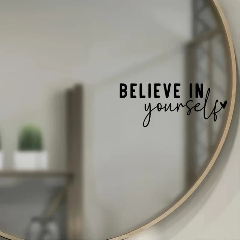 Cree in te stesso Specchio decorativo per la stanza Specchio per il bagno Finestra per auto Porta in vetro Parete Vita domestica Adesivo impermeabile