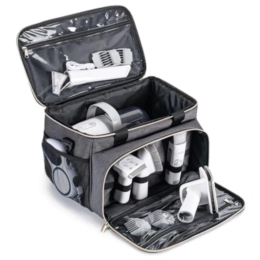 Dog Grooming Vacuum Bag, Pet Grooming Kit Bag Perfect for Dog Hair Vacuum and Grooming Tool Kit Accessories- Grey