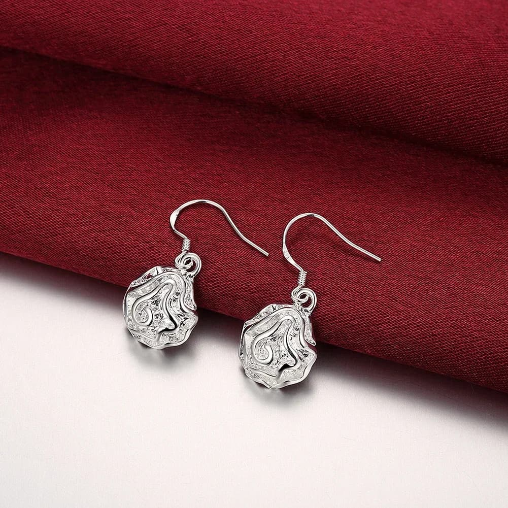 Nuovi Orecchini in Argento Sterling 925, Eleganti Fiori di Rosa, Gioielli Classici per Donne, Regalo per San Valentino