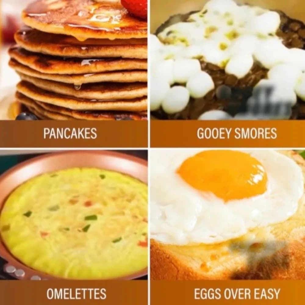Padella a Forma di Cuore per Colazione, Antiaderente, Multiuso, con Manico Lungo, Doppia Faccia, per Campeggio