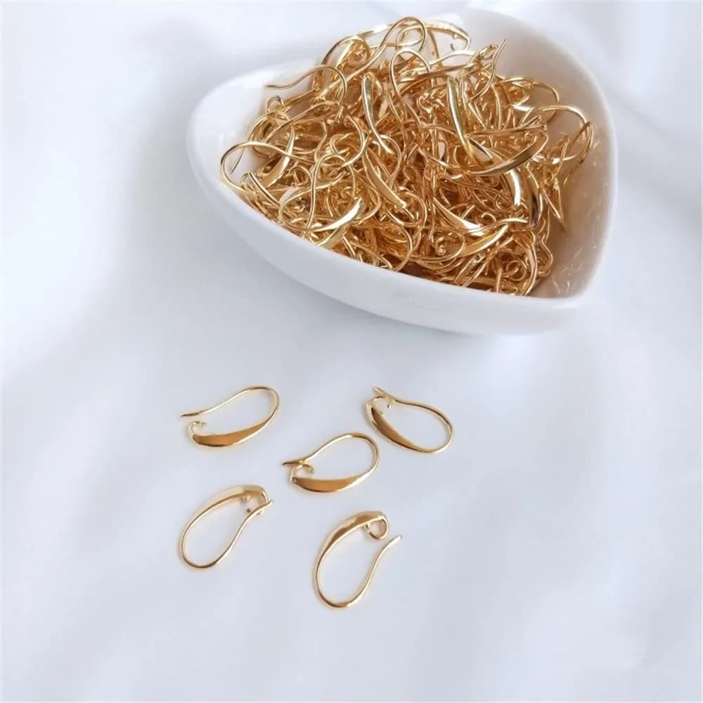 Gancio per orecchini placcato oro 14K, accessori semplici fai da te, materiali semilavorati fatti a mano