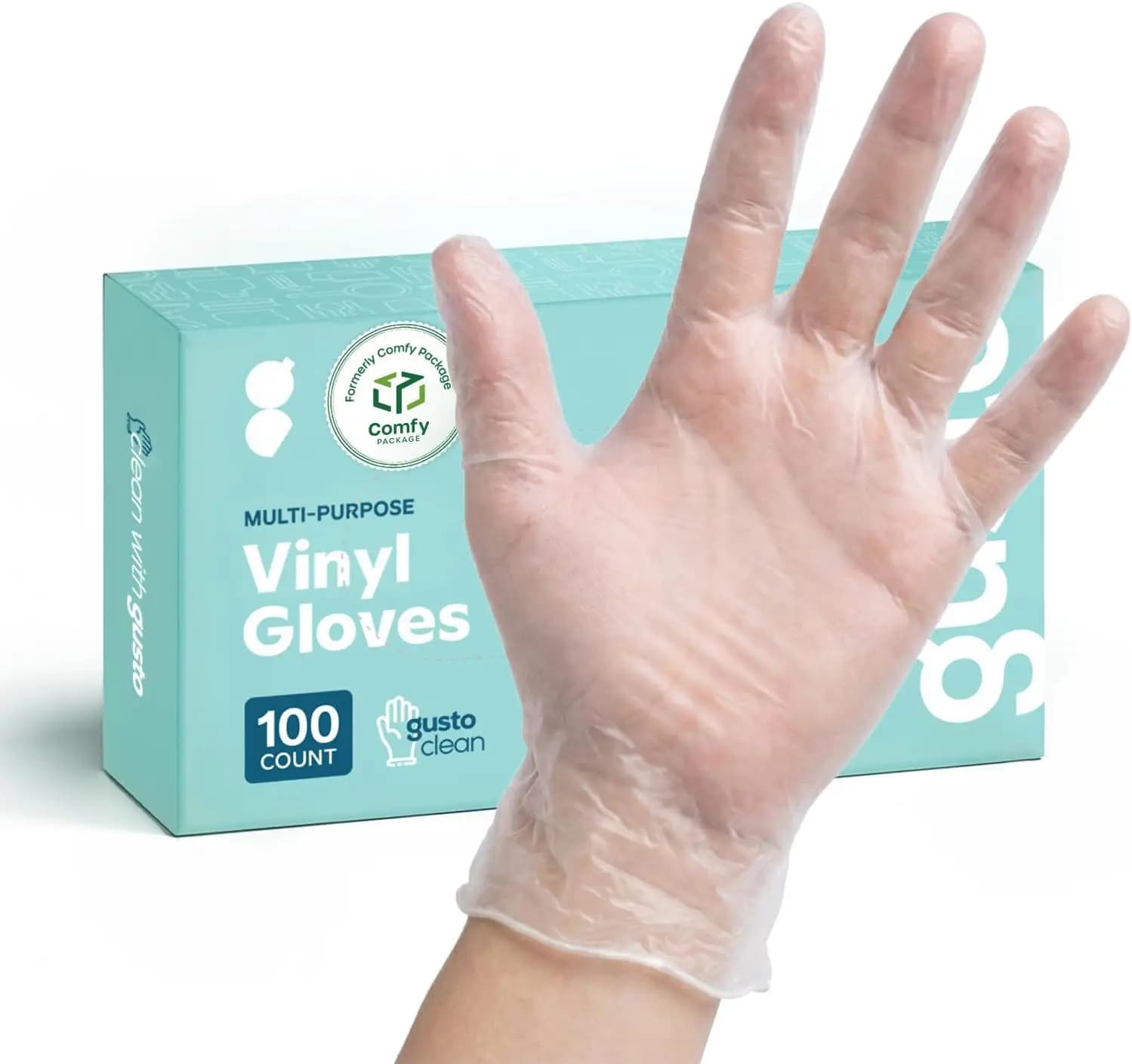 Guanti in Vinile Monouso – Trasparenti, Senza Lattice, Senza Polvere, Senza BPA – Sicuri per la Manipolazione degli Alimenti, Cucina e Pulizie