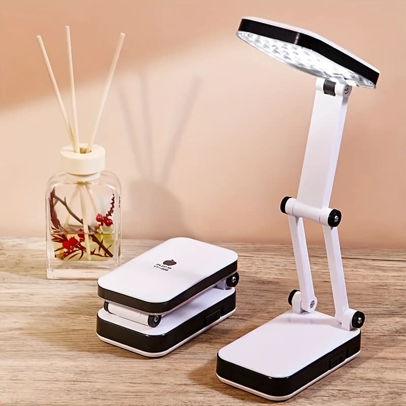 Foldable Eye-protecting College Student Dormitory Desk Reading Bedside Night Lamp, Battery-powered Plug-in Dual-purpose Lamp