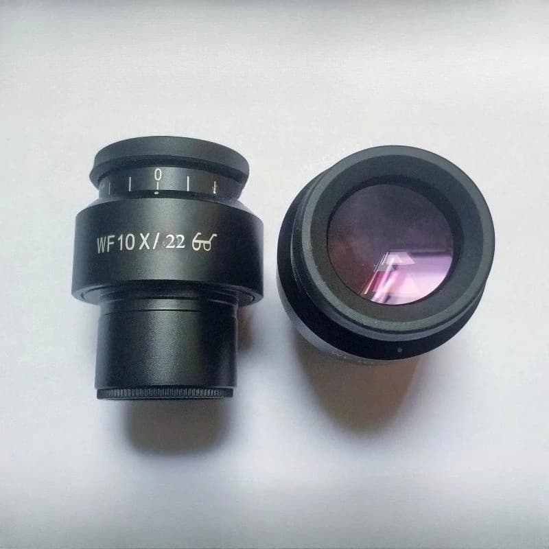 Oculare per Microscopio Biologico Regolabile W10X 22mm, Lente Grandangolare con Interfaccia High Eye Point 23.2mm per Microscopio da Banco