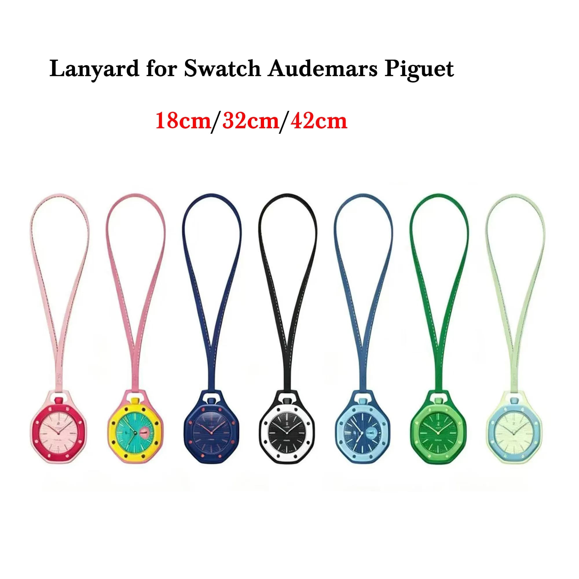 18cm 32cm 42cm Pendant Watch Strap Case Kit For Swatch x AP Royal Pop Ceramic Case Leather Lanyard for Swatch Audemars Piguet