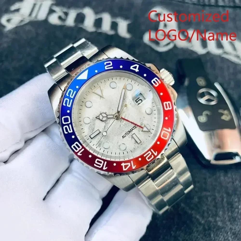 WWATCH Store Customized Watch automatic mechanical men's GMT watch, stainless steel master luminous sports watch 40mm