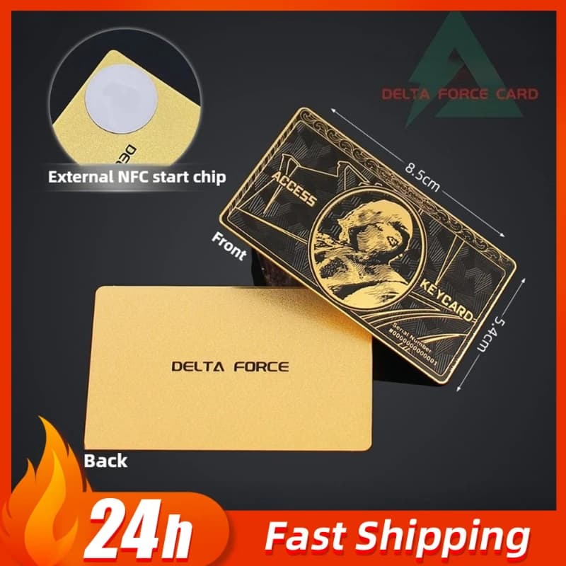 8,5 cm/3,35 pollici Carta di avvio Delta Force Periferiche di gioco Ha detto Carte da camera in metallo Chip NFC esterno Artigianato Ornamenti Regali giocattolo per ragazzi
