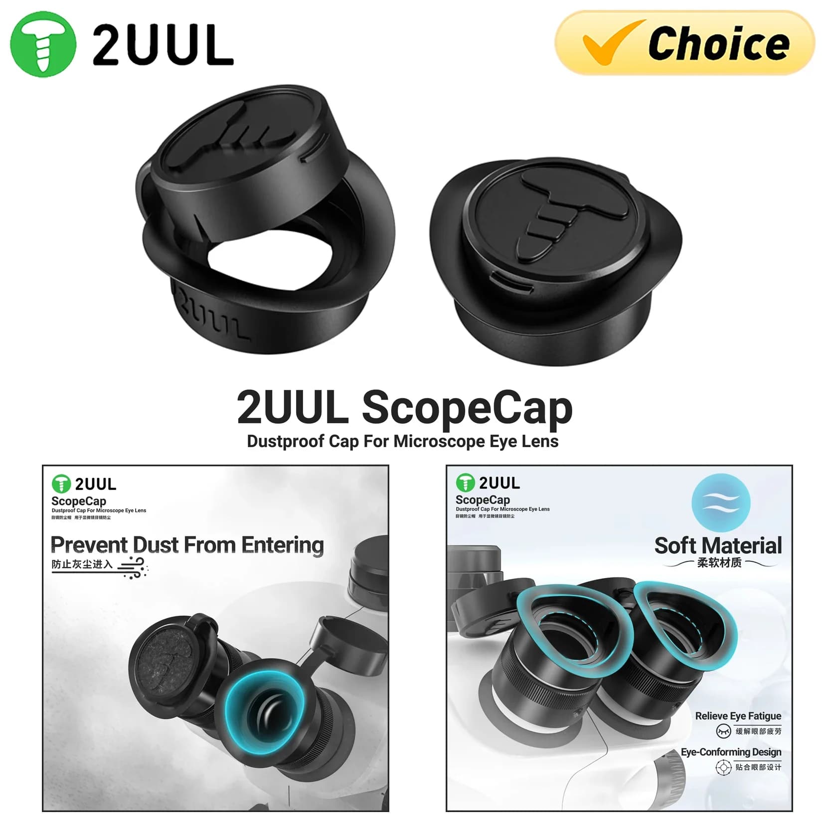 2UUL MS81 Copertura antipolvere per oculare per microscopio Copertura antipolvere adatta per accessori per microscopio trinoculare binoculare stereo