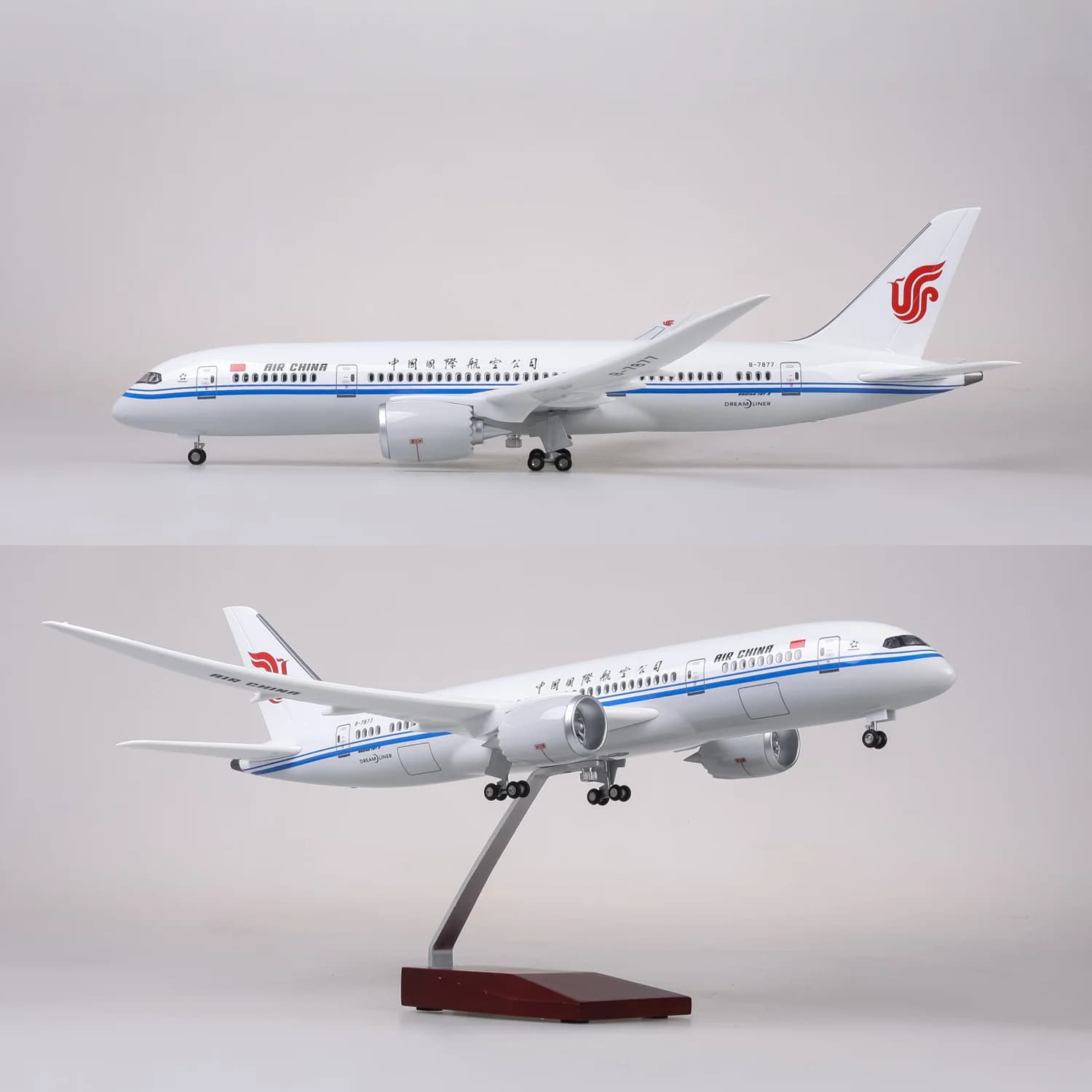 43cm 1/130 Scale Air China B787 Model Airplane Kit Diecast Resin Aircraft With Landing Gear Wheel For Aviation Souvenir Gift