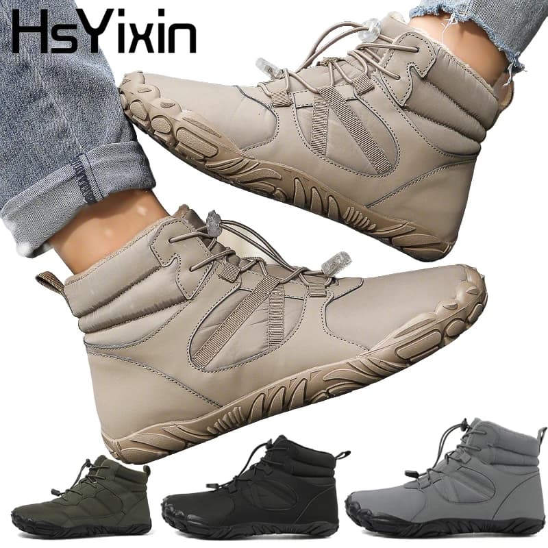 Scarpe invernali unisex calde e corte in peluche Stivali da trekking casual antiscivolo Comodi stivali da neve per esterni da uomo e da donna