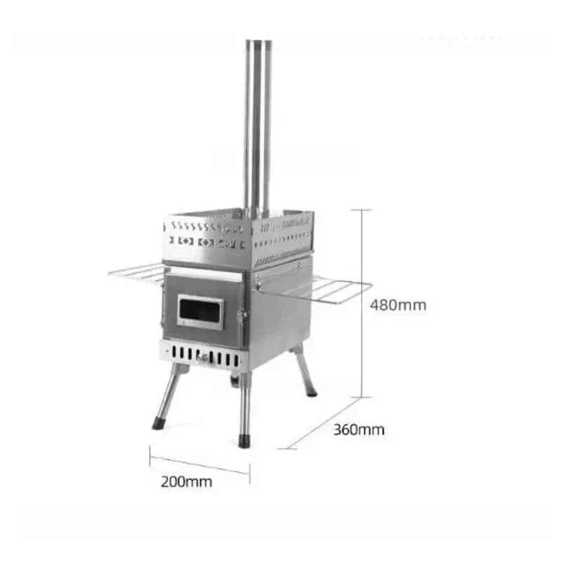 Camping tent for picnic, stainless steel sauna, folding portable wood stove for domestic use
