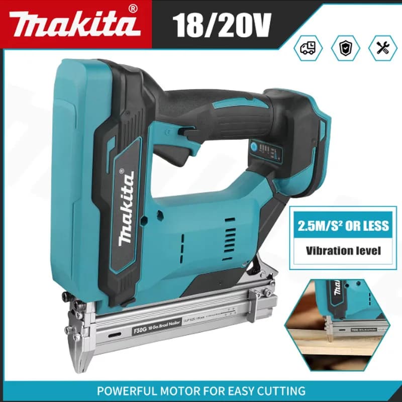 Makita DFN350 Chiodatrice Elettrica a Impatto Senza Fili, Rivettatrice per Chiodi Diritti, Utensile per Falegnameria Compatibile con Batteria 18V