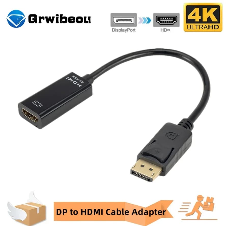 Convertitore adattatore compatibile da DP a HDMI 4K Display Port Maschio DP a femmina Adattatore cavo TV HD Video Audio per PC Laptop TV