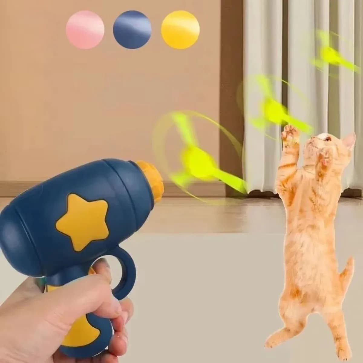 Interactive Toy Funny for Cats, Home Animal Training Game, Mini Spare-Frisbee Gun for Gattini, Tracking Games, Cat Toys, Home Animal Articles