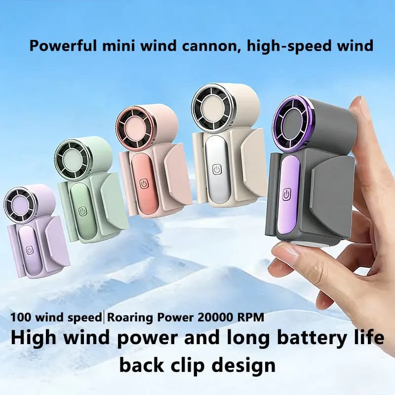 Ventilatore Portatile USB Ricaricabile Ultra Silenzioso con Display Digitale, Piccolo Ventilatore Elettrico Potente per Concerti, Viaggi, Ufficio e Raffreddamento