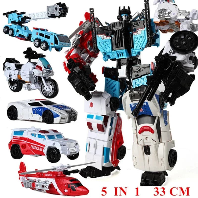 Haizhixing 5 in 1 Defensor Transformation Toys Anime Action Figure KO G1 Robot Aircraft Engineering Vehicle Model NO Box