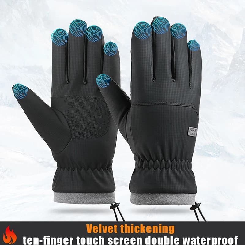 ✰ ✪ 1 paio di guanti invernali da ciclismo da uomo, guanti caldi da moto con touch screen, impermeabili, antivento, per mantenere il calore, guanti da bici da strada