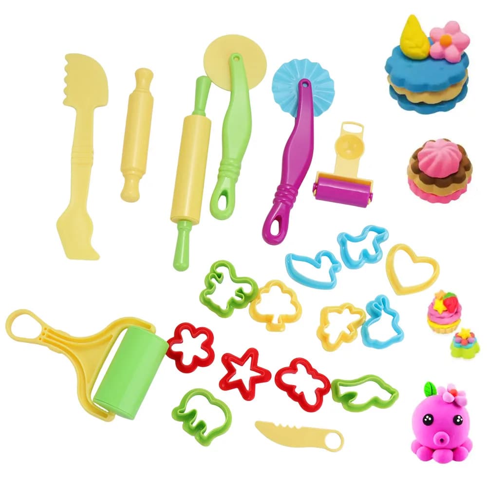 Slime Plastic Playdough Model Tool Clay 3D 3D Plasticine Tools Animals Model Creative Playdough Set Clay Moulds DIY Clay