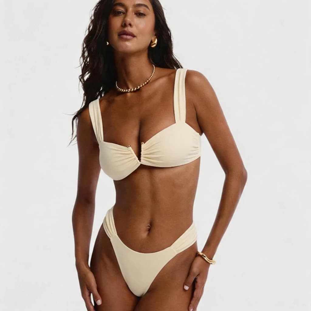 Solid Micro Bikinis Sexy Women Swimsuits Female Swimwear 2026 Bikini Set Bathing Suit Swimming Suits Beachwear V Neck Biquini