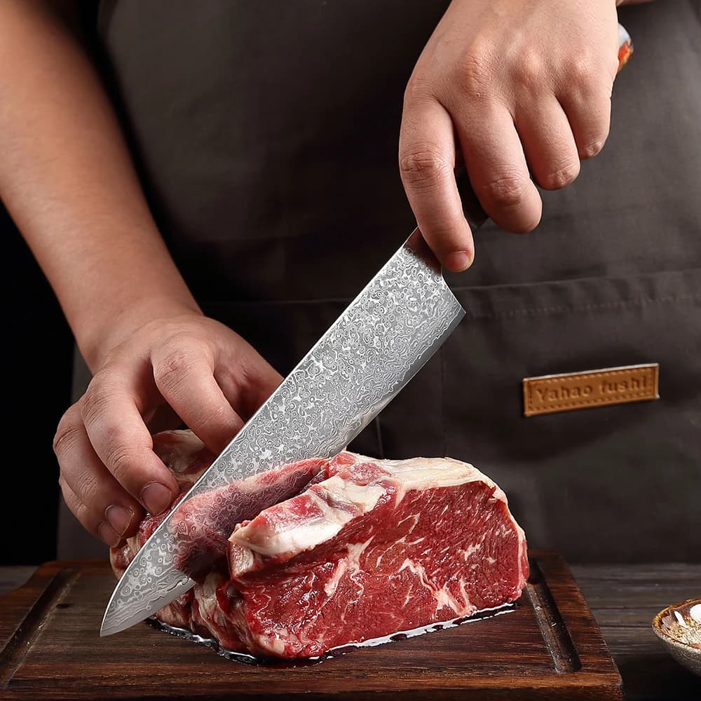 XITUO Coltello da cuoco gyuto giapponese Coltello da cucina da cucina in acciaio di Damasco premium da 8 pollici Coltello da cucina super affilato Coltello da sushi per carne