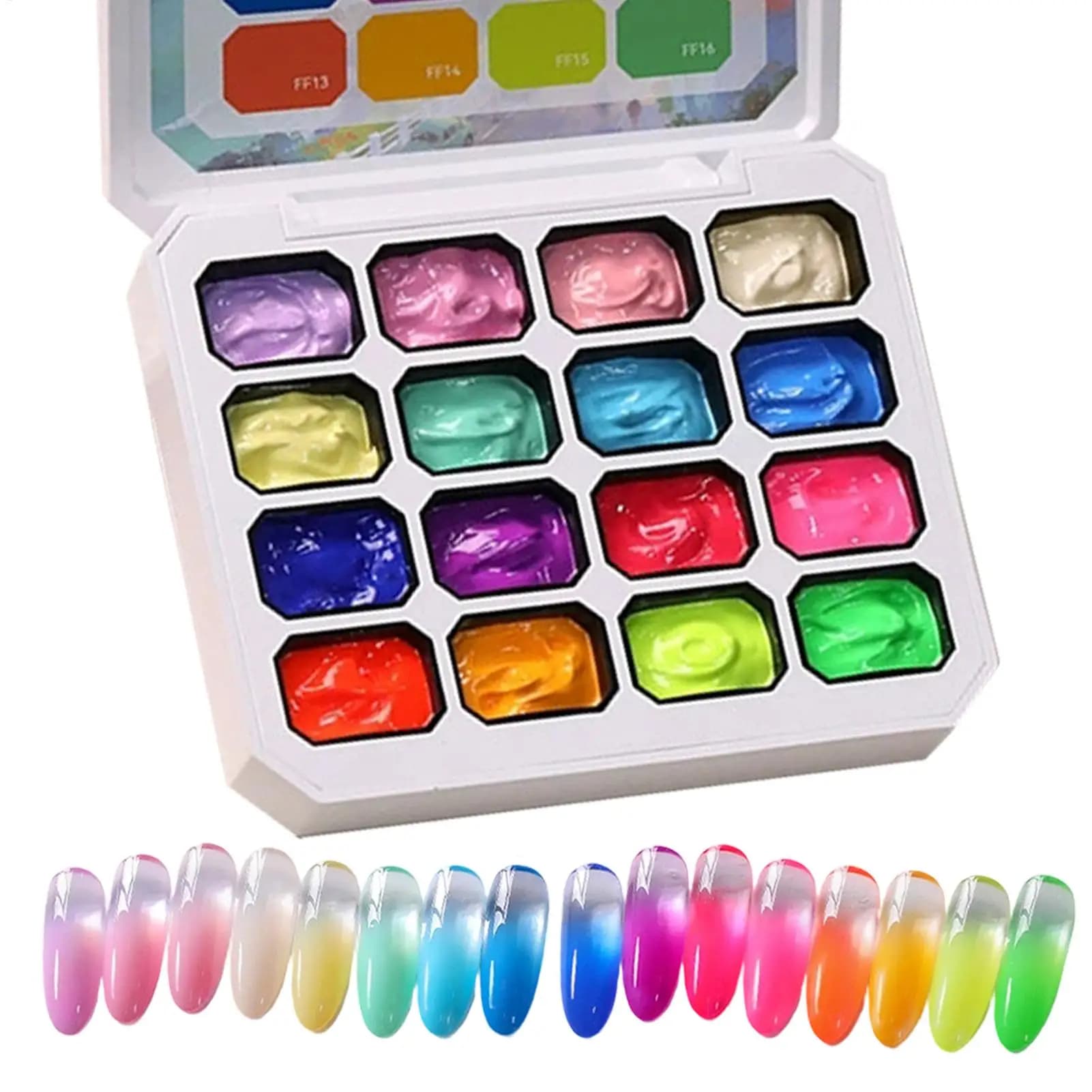 Smalto Gel per Unghie 16 Colori, Manicure Gel per Principianti, per Donne e Ragazze, Uso Domestico, Salone, Feste, Matrimoni, Vacanze, Uso Quotidiano