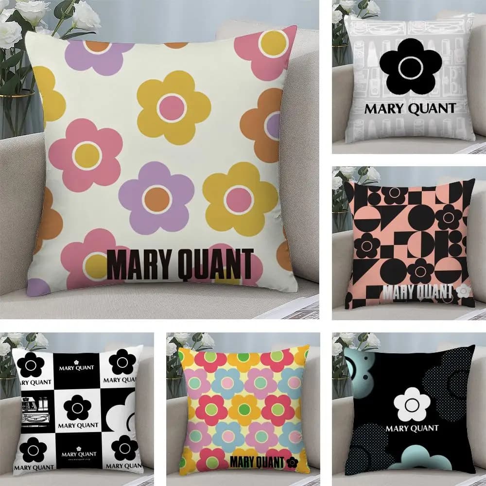 Marchio di moda M-Mary Q-Quant Fodera per cuscino Tessuto peluche Morbido divano stampato fronte-retro Caldo inverno Casa Federa regalo per bambini