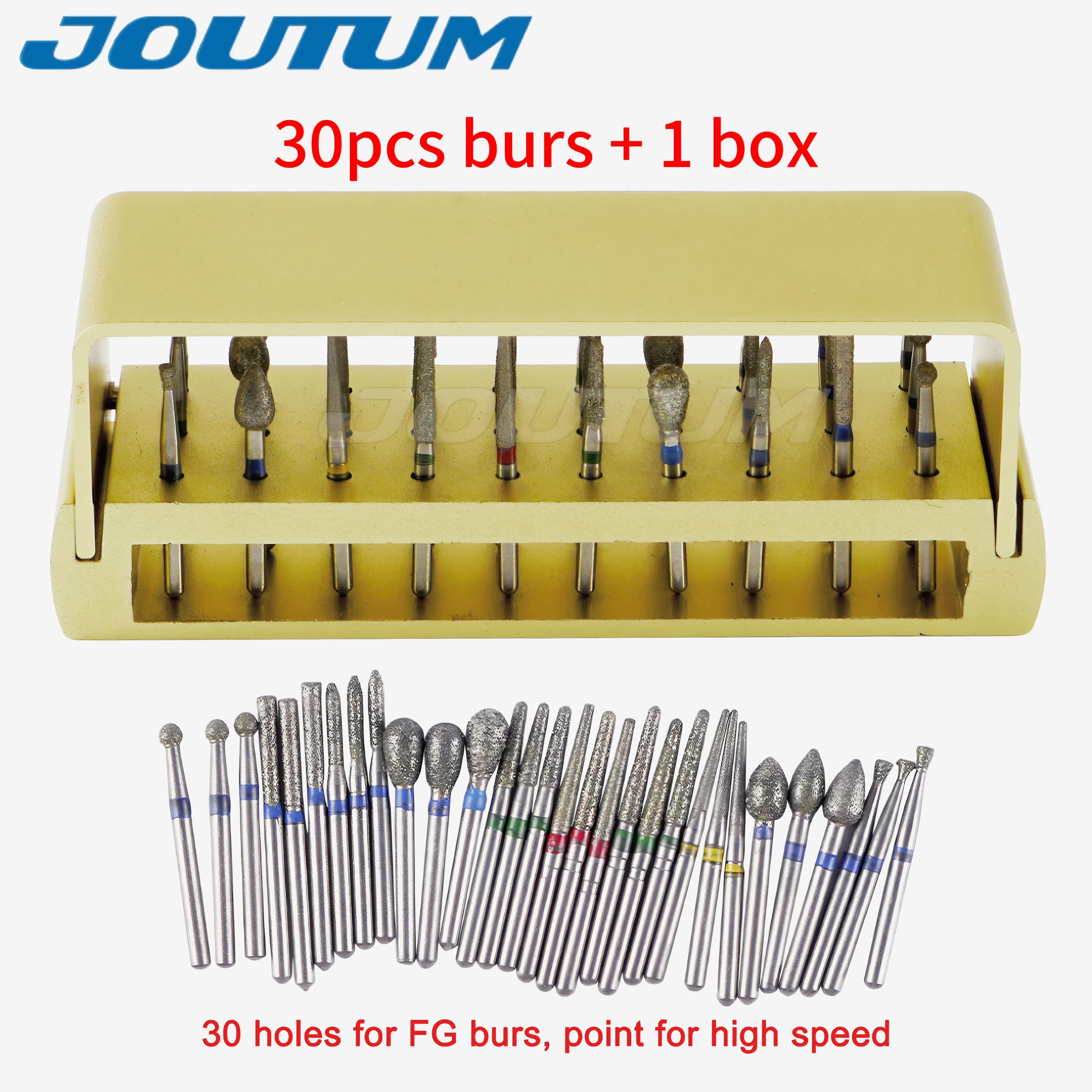 30 pz/set Dental Diamond Burs Holder levigatura ad alta velocità denti lucidatura frese Set alluminio disinfezione drills strumenti odontoiatrici