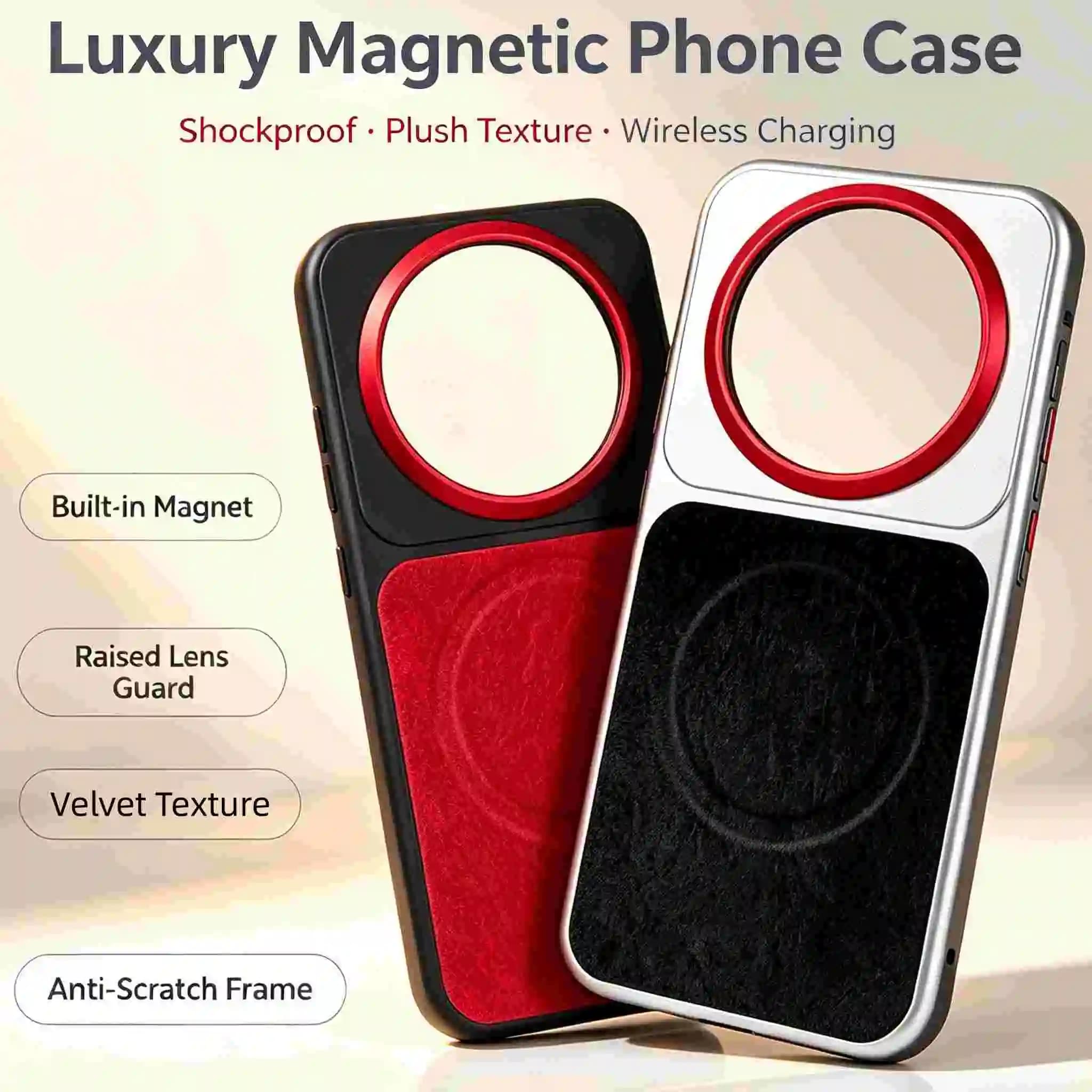 Premium Velvet Texture Magnetic Hard Case for Honor Magic8/Magic 8 Pro Shockproof Raised Lens Wireless Charger Protection Funda