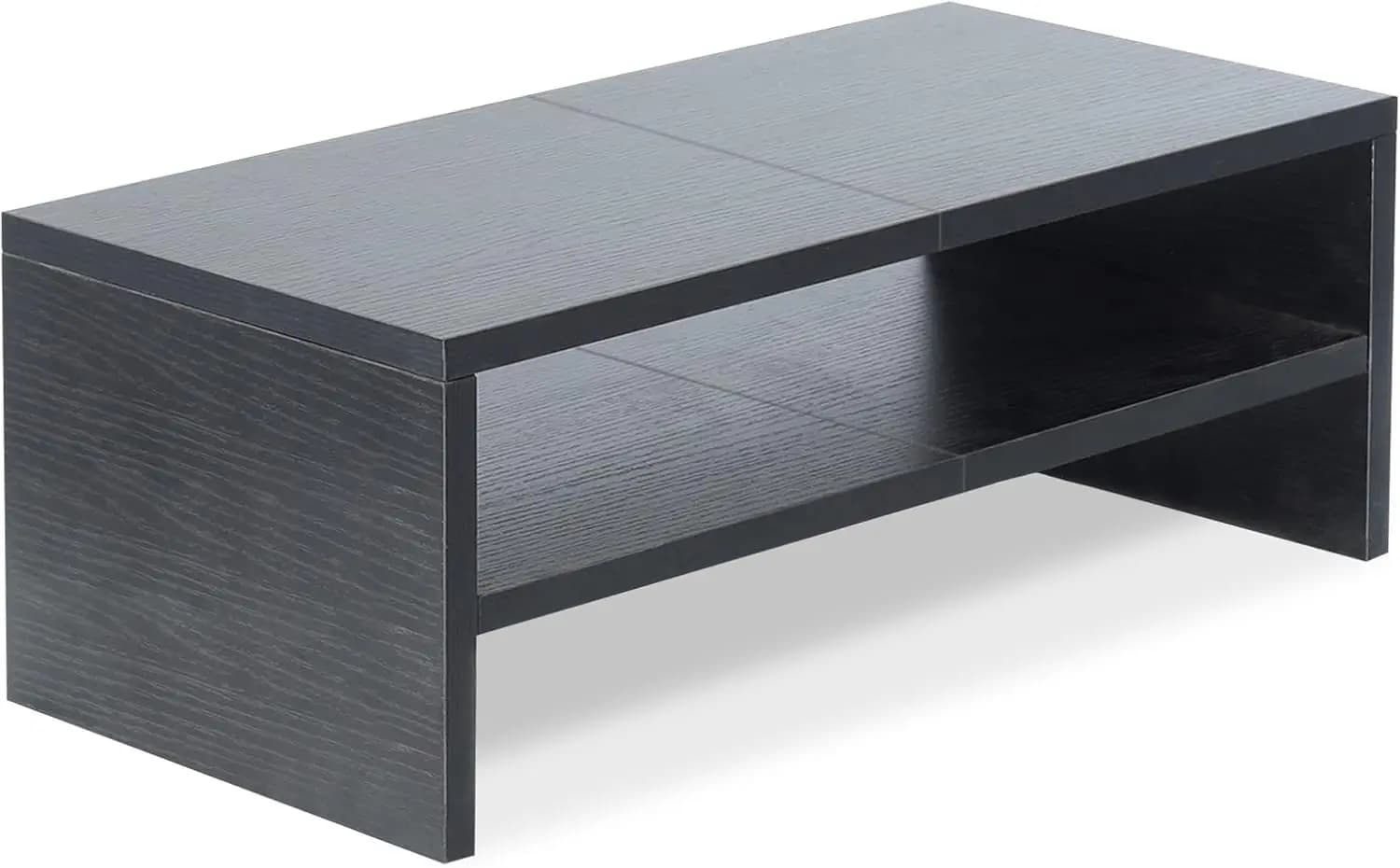 Support for 2 Level Wood Monitor with Vano Storage, 20 Inch Desktop Organizer for Laptop, Printer and TV