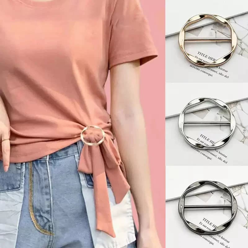 Heart Shape Buckle with Pearls and Strass for Hem Shirt or Scarf, Safe Fashion Accessories