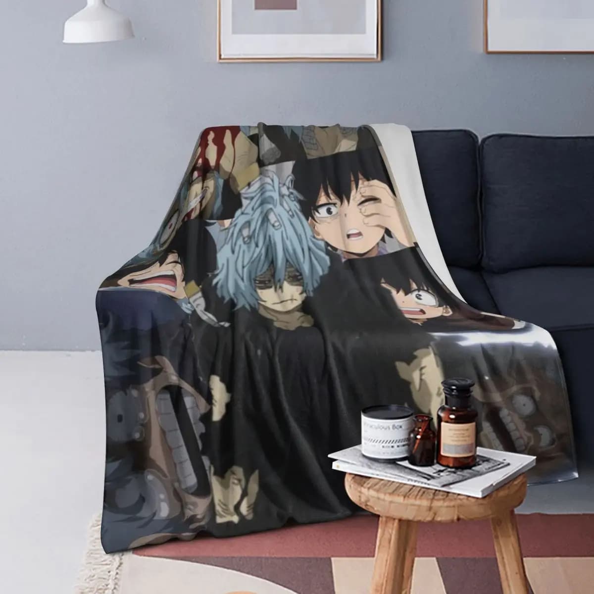 Shigaraki Collage Blankets Soft Warm Flannel Throw Blanket Cover for Bed Living room Picnic Travel Home Sofa