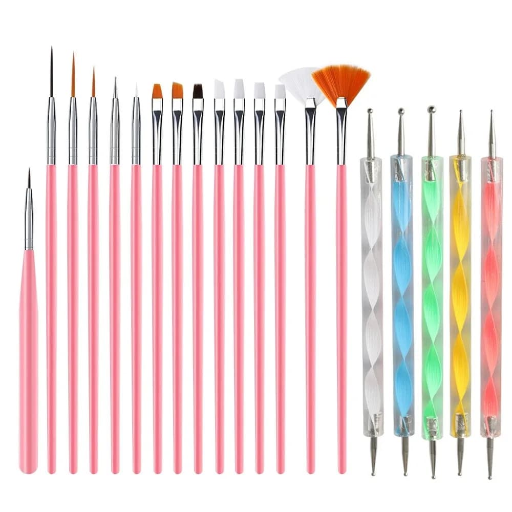15/20 Pz Nail Art Brush Design Punta Pittura Disegno Pennelli per unghie Set Punteggiatura Penna Liner Acrilico UV Gel Polish Strumenti per manicure