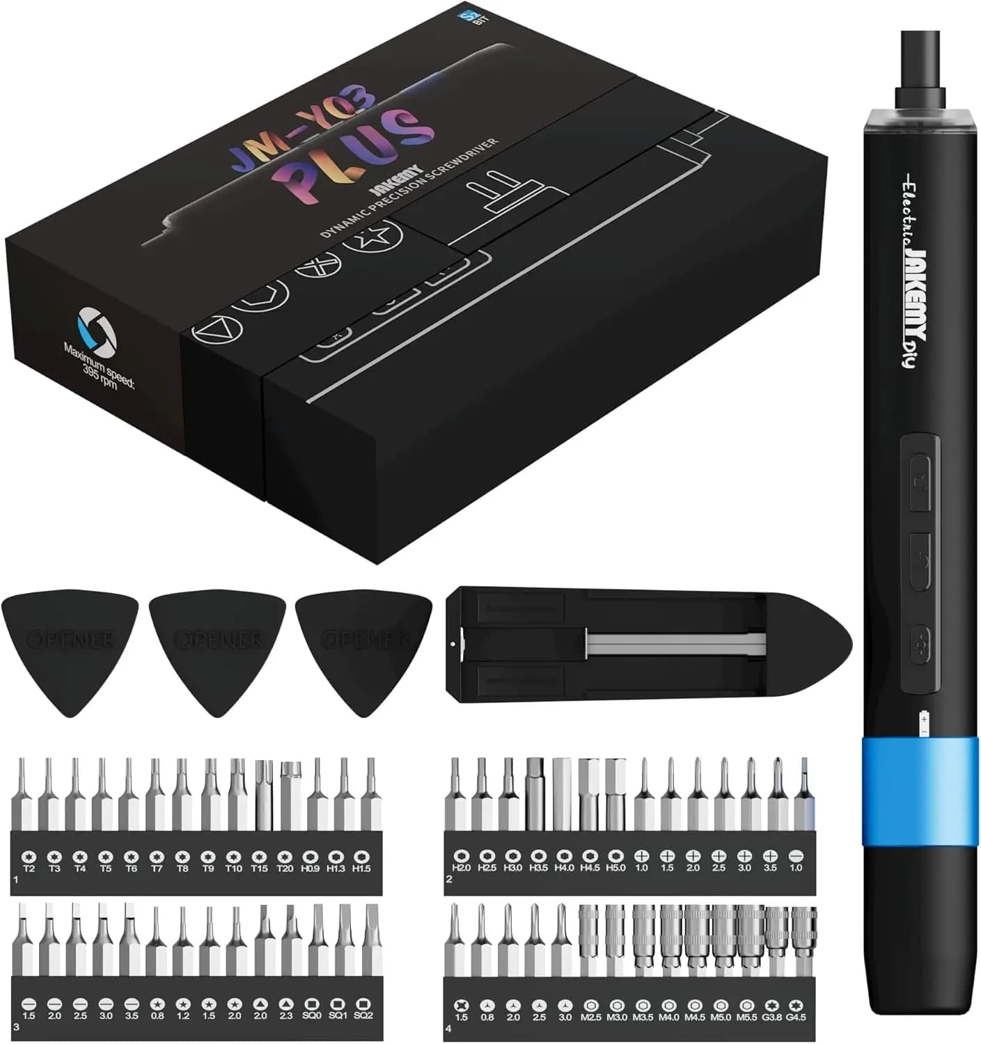 Kit Cacciavite Elettrico Ricaricabile Senza Fili 61-in-1 con Luce LED per Riparazione di Laptop, Telefoni, Occhiali e Orologi