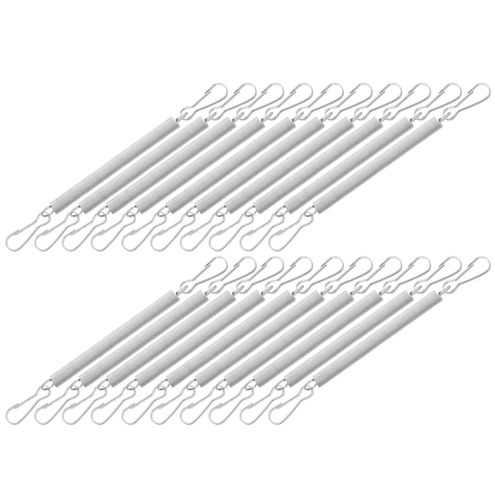 20Pcs Stainless Steel Cage Spring Hook Water Bottle Clip for Pet Feeder Extension Spring with Dual Clips Leak Prevention Rabbit