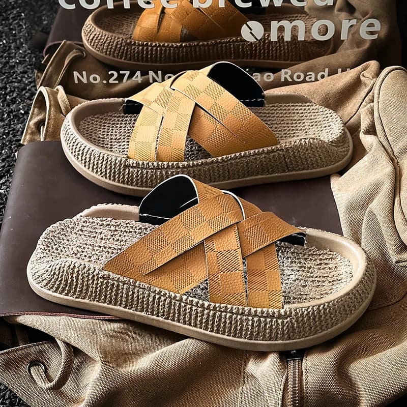 Hot Summer Men Casual One Band Slides Stylish All-match Non-slip Breathable Indoor Outdoor Daily Beach Slippers