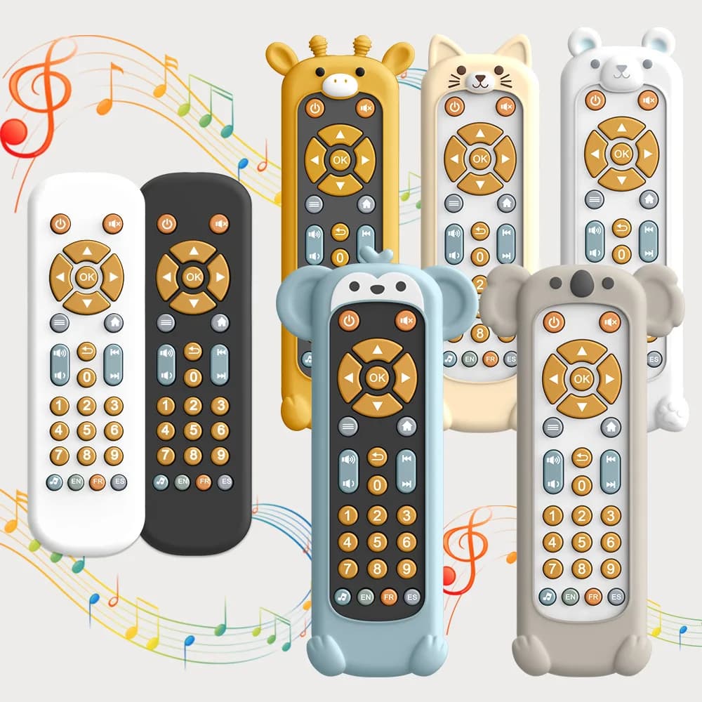 Baby TV Simulation Remote Control, Children's TV Remote Control, Music Learning, Early Education, Puzzle Baby Toy Fidget Toy