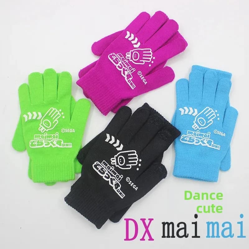 Guanti da ballo Maimai per uomo e donna, resistenti all'usura, caldi, elastici, anti-sudore, con stampa sul palmo, stile coreano.