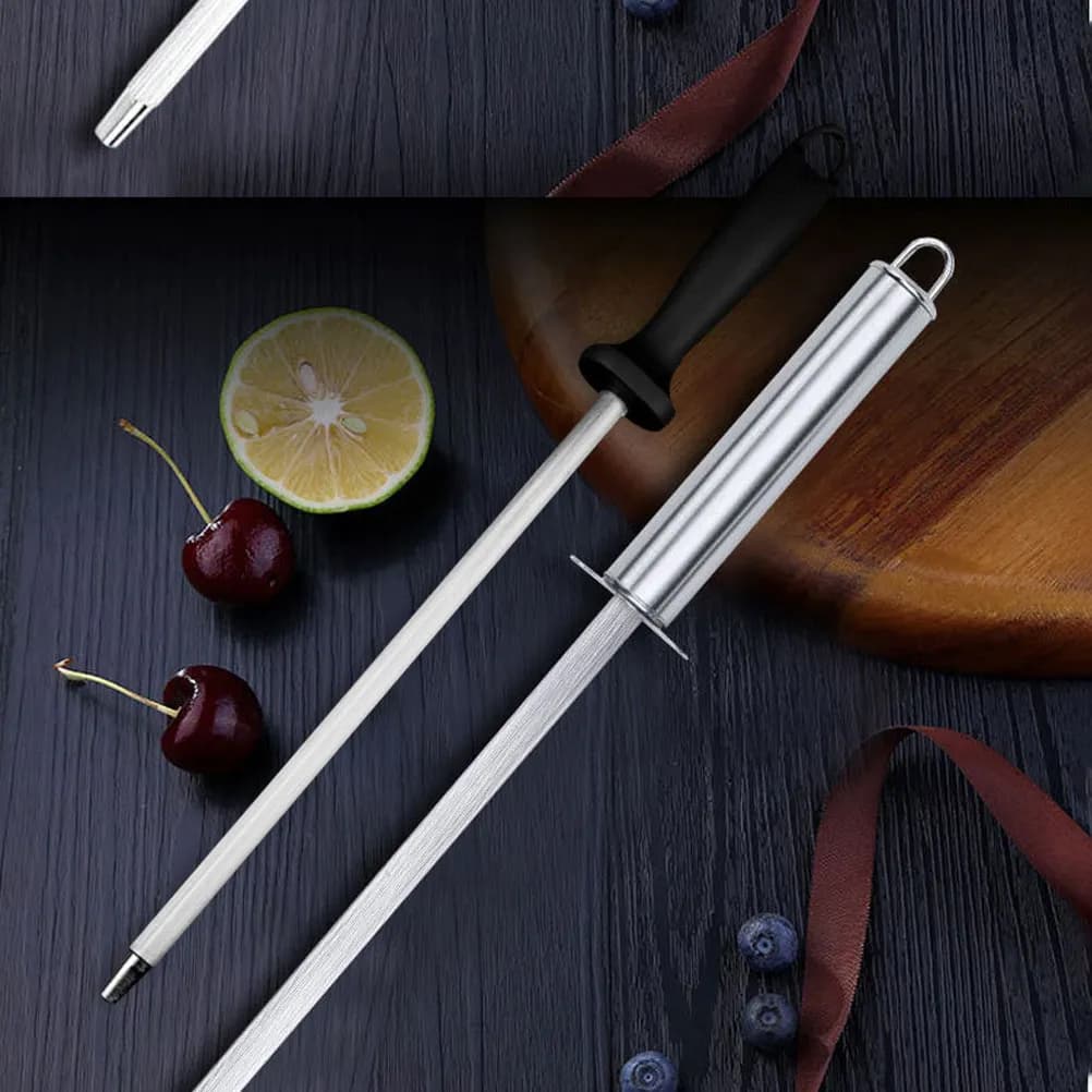 Set of 2 Needles Stainless Steel Sharpeners for Kitchen Knives, Precise Handling Tool