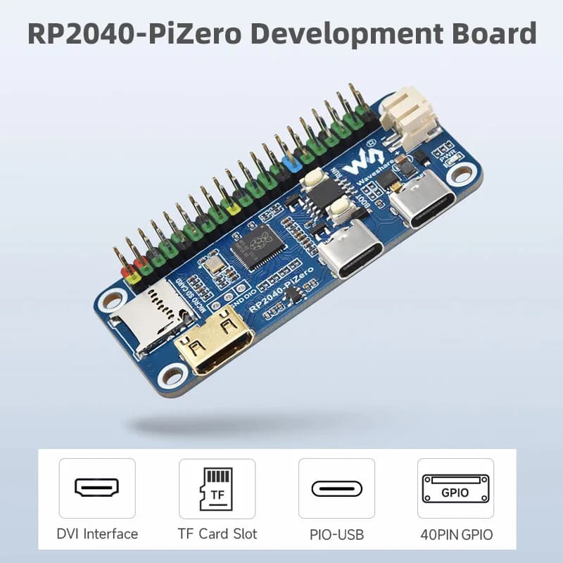Raspberry Pi PICO RP2040-PiZero based on RP2040 compatible with Raspberry Pi ZERO Size 16MB Flash GPIO Header USB Type C