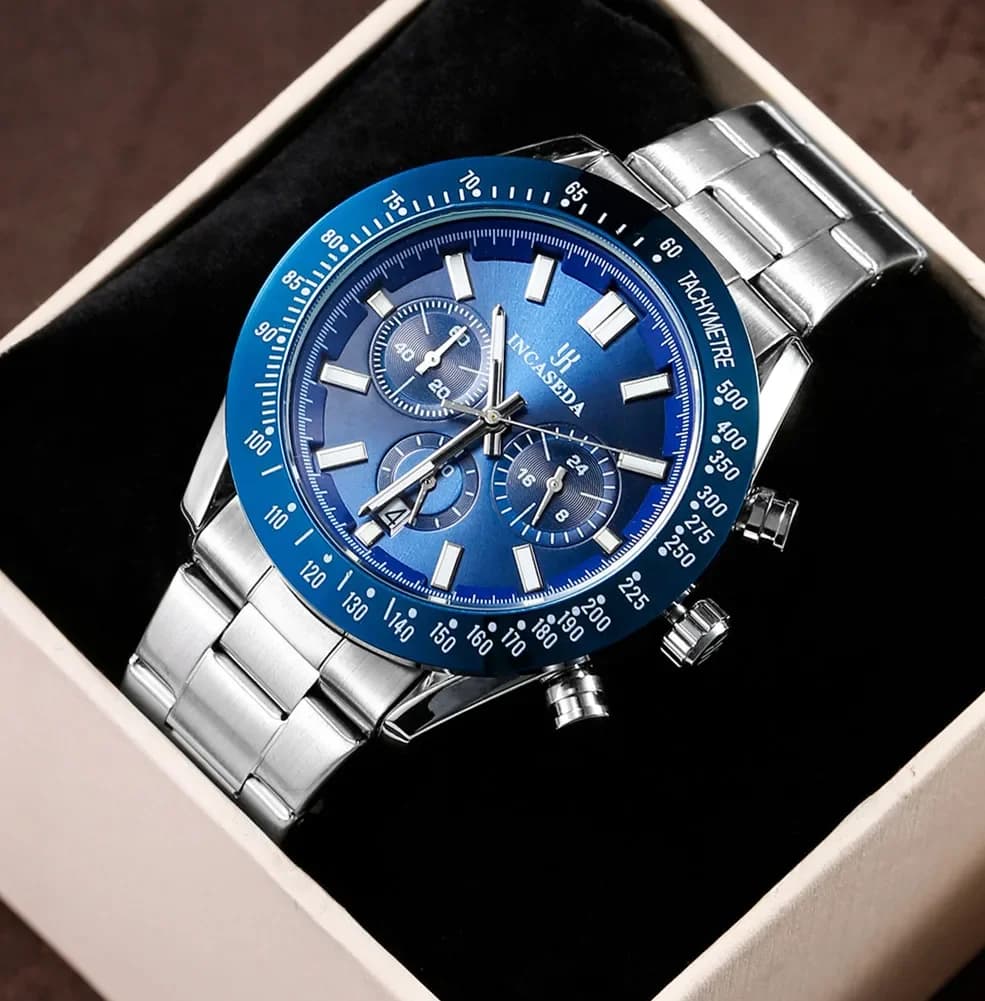 INCASEDA Orologi da uomo Marchio di lusso Cinturino in silicone Impermeabile Sport Cronografo al quarzo Orologio militare Orologio da uomo Relogio Masculino