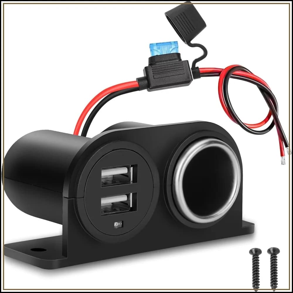 2PCS Dual USB Outlet Cigarette Lighter Socket Splitter with Blade Fuse, 12V 4.2A Car Charger Power Adapter for RV Marine Boat Motorcycle Truck ATV UTV Van