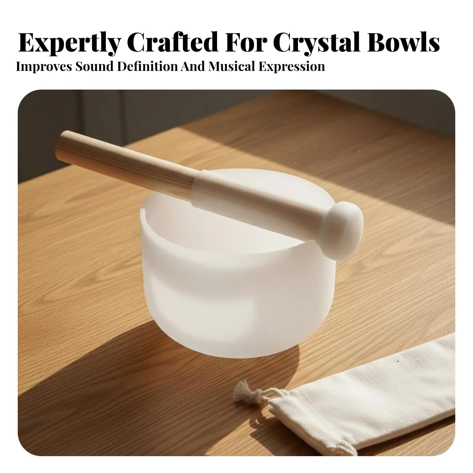 Crystal Singing Bowl Mallet Crystal Bowl Resonance Striker for Sound Healing Energy Cleansing Tools