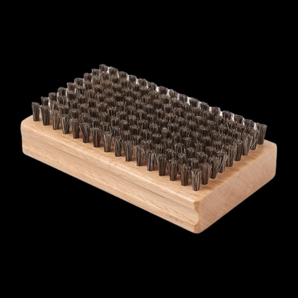 Spazzola per la Cura delle Sci con Manico in Legno, Spazzola in Ottone/Nylon con Crini di Cavallo per Snowboard, Strumento per Pulizia e Lucidatura, Accessori per Sci