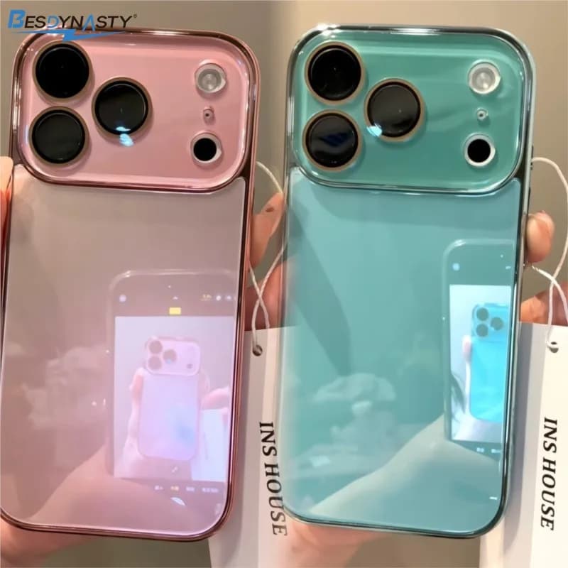 Custodia Protettiva di Lusso in Vetro Temperato per Fotocamera iPhone 17 16 15 14 13 12 Pro Max, con Bumper Cromato Antiurto e Cover Posteriore Rigida