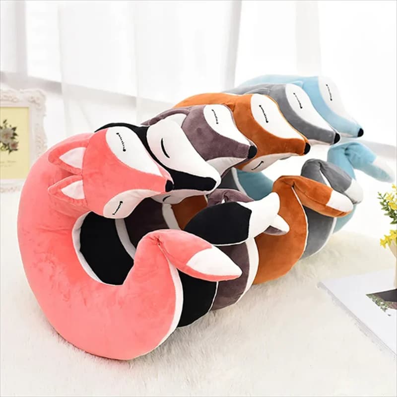 Cuscino da viaggio per il collo a forma di U Cuscino per volpe carino Abbraccio Cuscini per dormire Cuscino ornamentale Cuscino per dormire in ufficio 30 * 30 * 8 cm