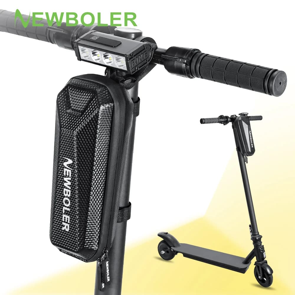 NEWBOLER Borsa anteriore per scooter elettrico da 0,7 litri Borsa per scooter elettrico EVA con cinturino in velcro impermeabile Scooter universale