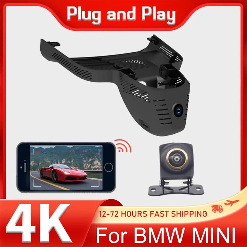 Dash Cam 4K for BMW MINI Cooper/Cooper S/Hatchback/EV electric 2025 2024, car camera with OEM look, APP WiFi control, simple installation