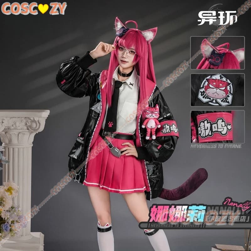 Costume e Parrucca Cosplay Nanally Coluccis per Natale e Halloween, Costume del Gioco Neverness to Everness per Donna, Taglie XS-XXL