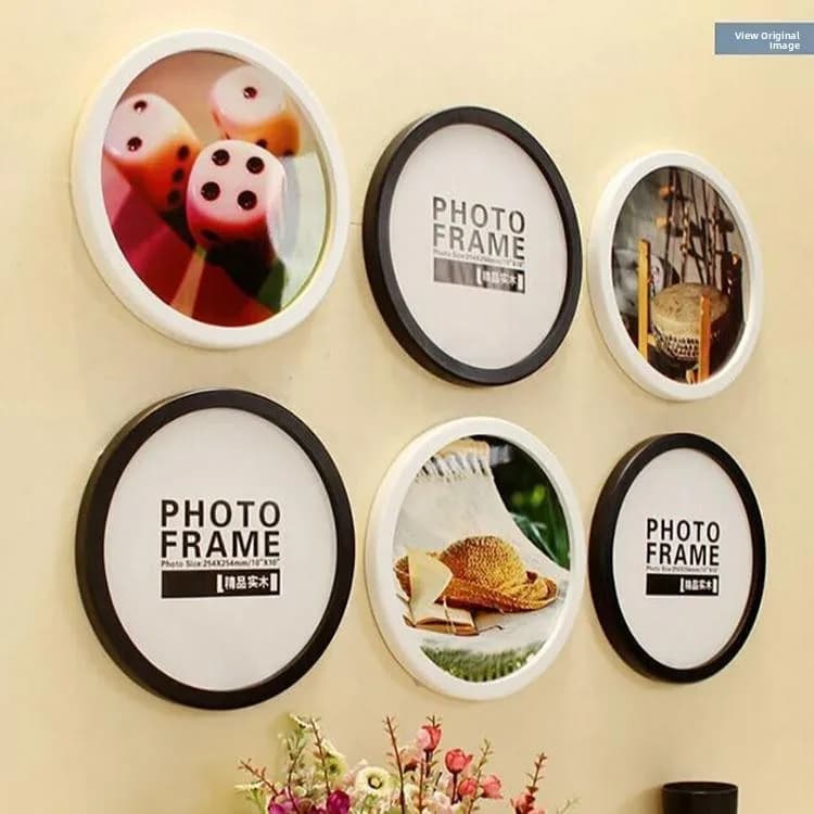 Creative round Photo Frame 8x10x12 Inch Desktop Wall Hanging Decorative Combination Picture Frame Moulding Frame Modern Simpl...
